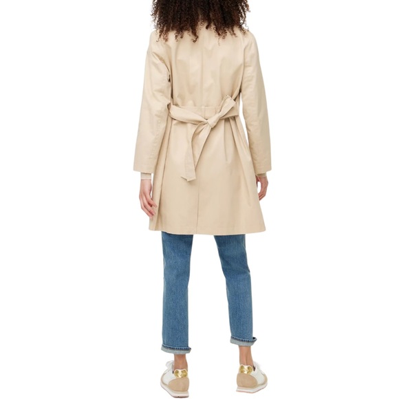 NWT J.Crew Factory Light Khaki Trench Coat Size 8, Classic Neutral Preppy BO622 - Picture 4 of 12